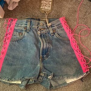These are jean shorts from a business in Miami